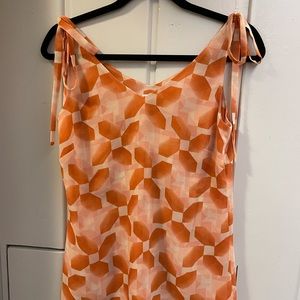 Beautiful Cabi tank in OrangeTies at Shoulders